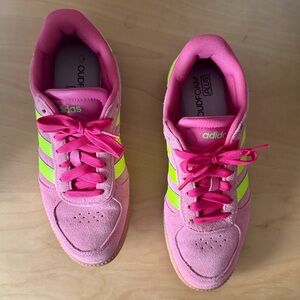 Adidas Women's Pink and Green Sneakers